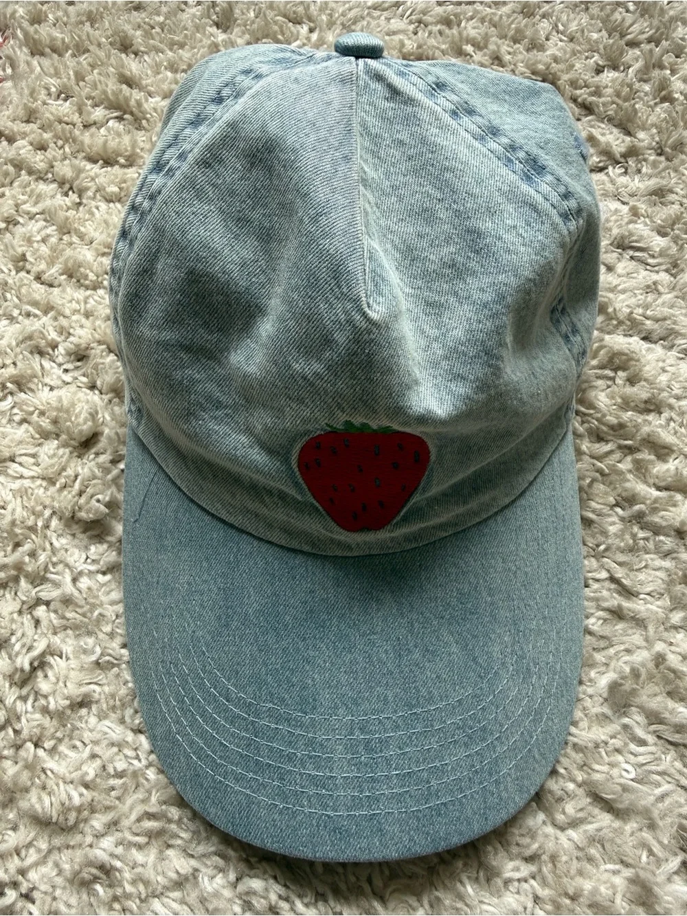 Mollusk Embroidered Strawberry and Denim Cap
